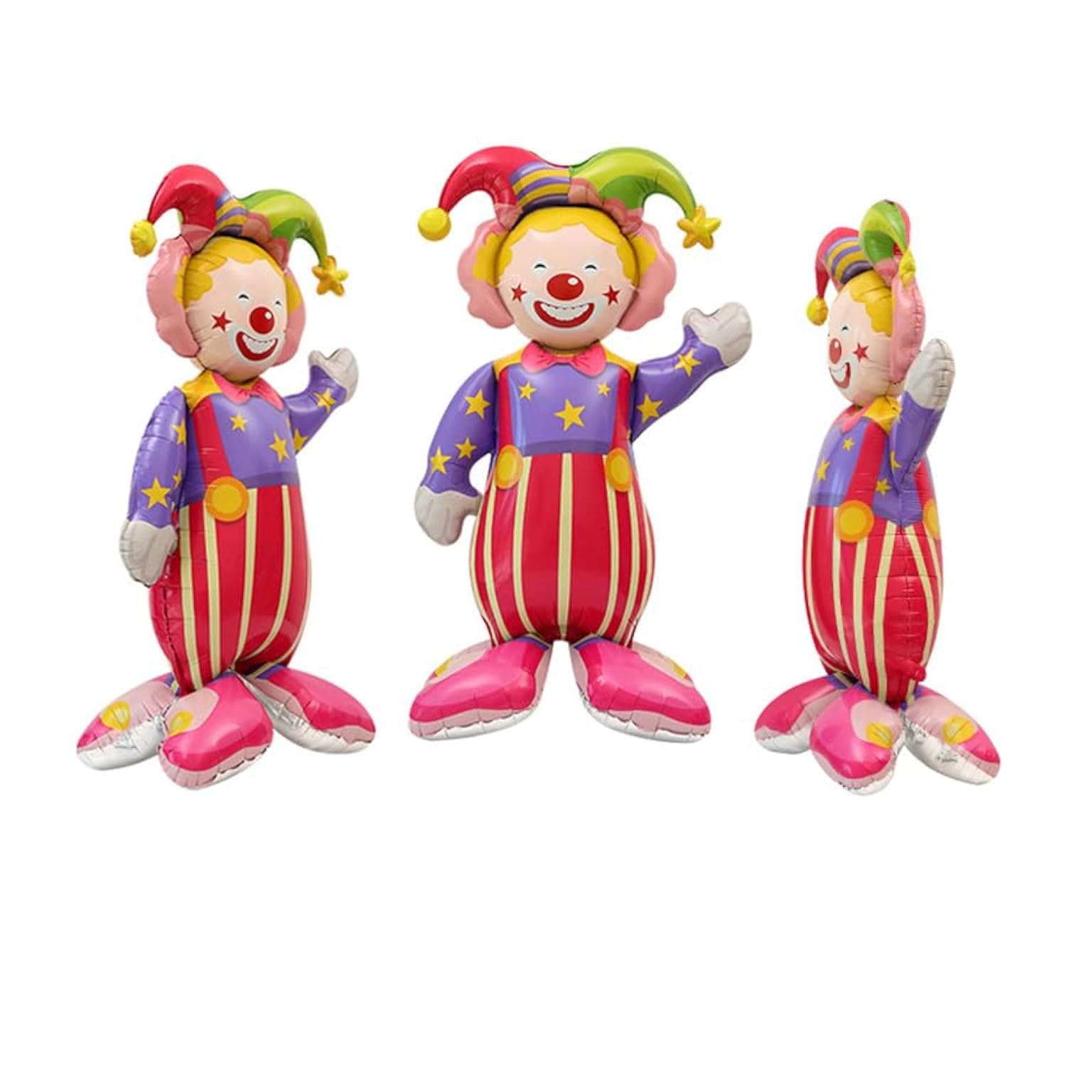 Self-Standing Smiling Circus Clown Balloon: 4D Party Decor