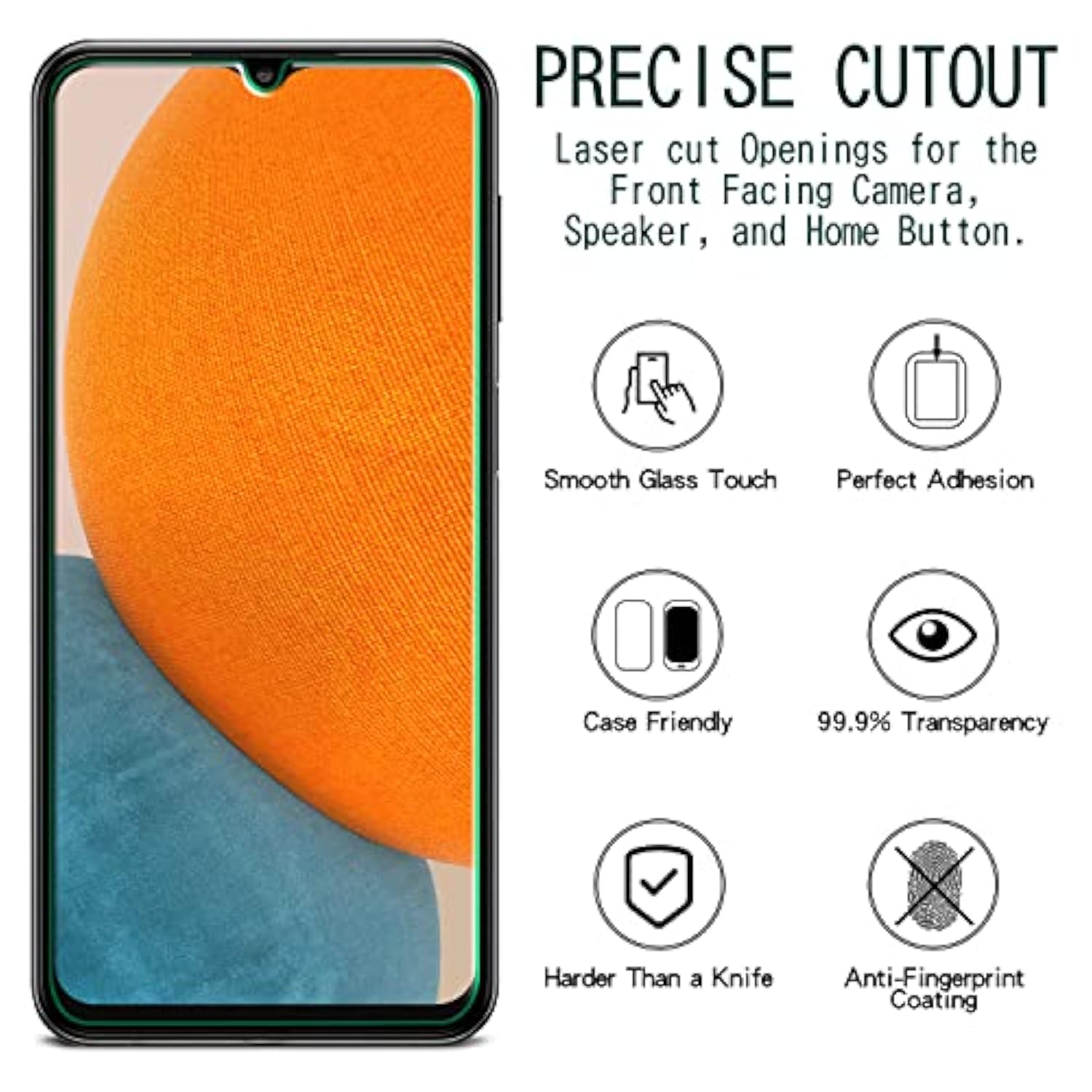 [2-Pack] For Samsung Galaxy A23 5G Tempered Glass Screen Protector, Anti Scratch, Bubble Free, Case Friendly, 9H Hardness, Easy To Install