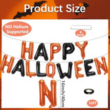 16" Black & Orange 'HAPPY HALLOWEEN' Foil Letter Balloons for Party Decor