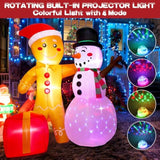 Christmas Inflatables Outdoor Decoration, Cute 6 Ft Snowman Gingerbread Christmas Decorations, Build-In Leds, Stable Chr
