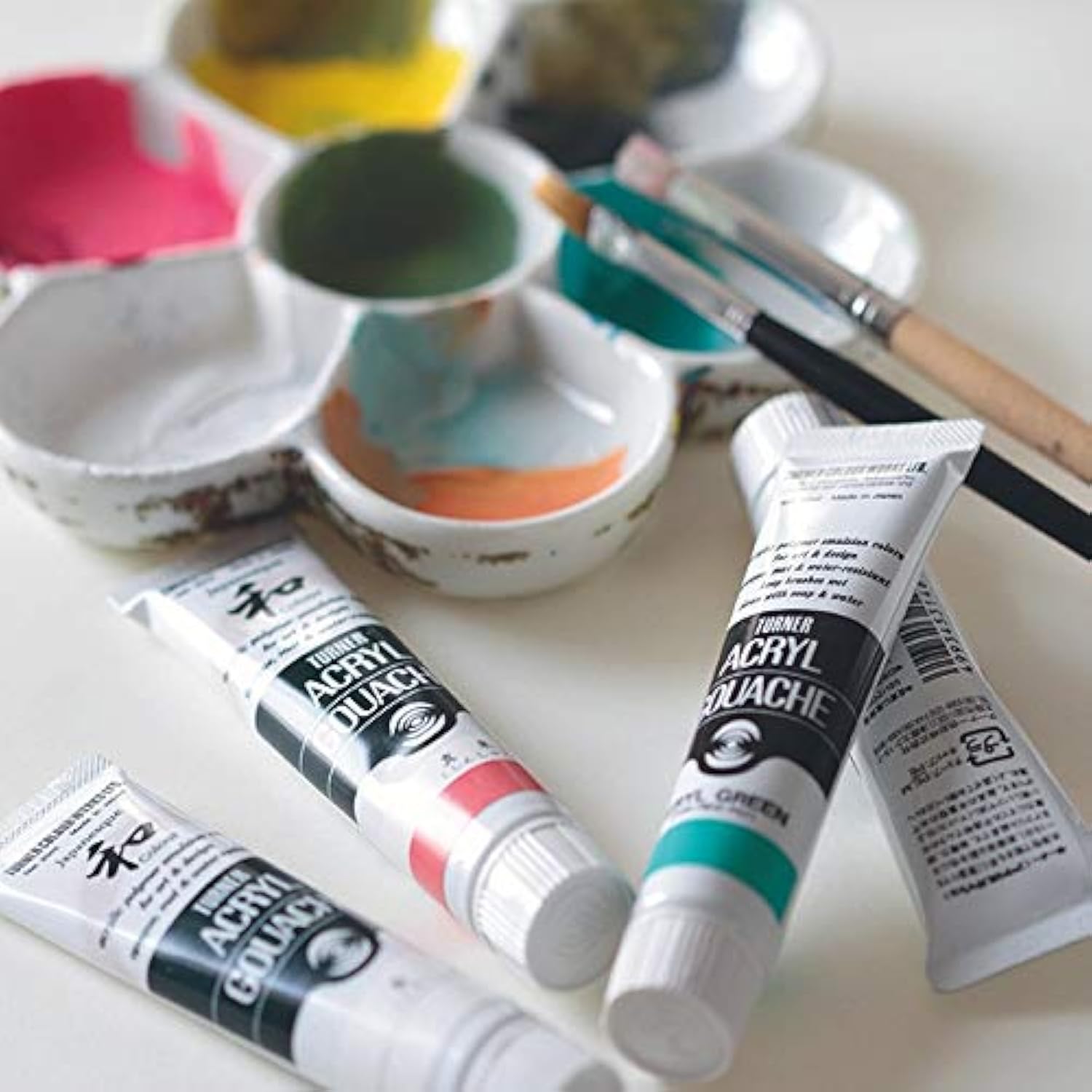 Turner Acrylic Paint Set Artist Acryl Gouache - Super Concentrated Vibrant Acrylics, Fast Drying, Velvety Matte Finish - [Set Of 48 | 20 Ml Tubes]