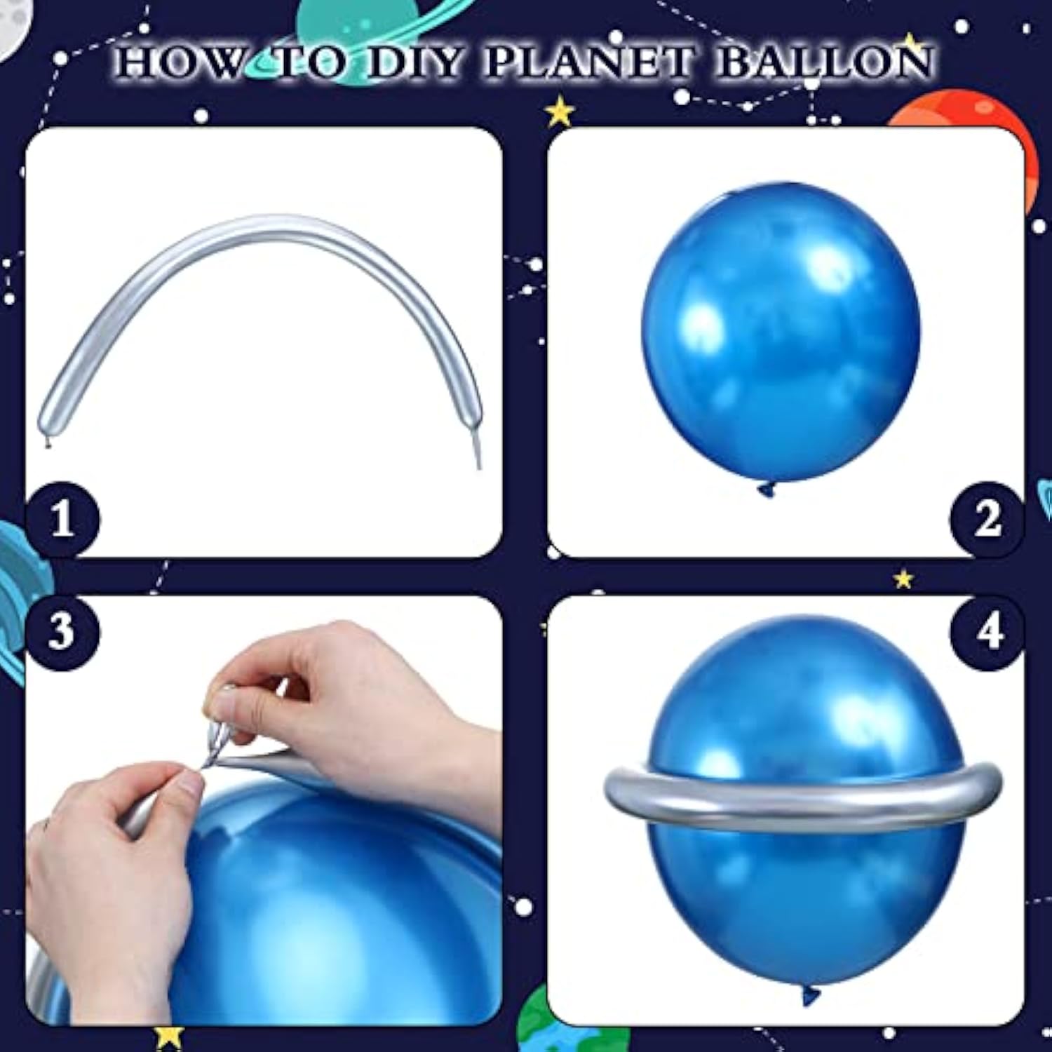 137-Pc Space Balloon Arch Kit for Galaxy-Themed Birthday Décor