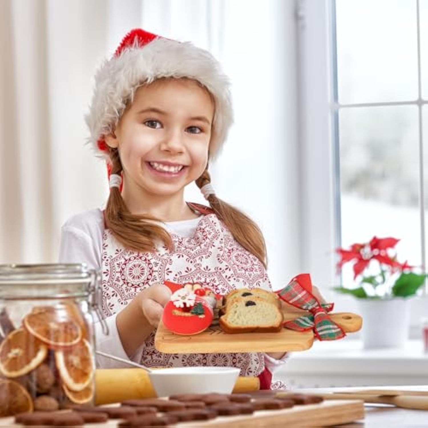 2 Pcs Merry Christmas Wood Cutting Board With Ribbon Xmas Tree Kitchen Charcuterie Board Serving Platter Tray For Winter Home Party Gift Decor