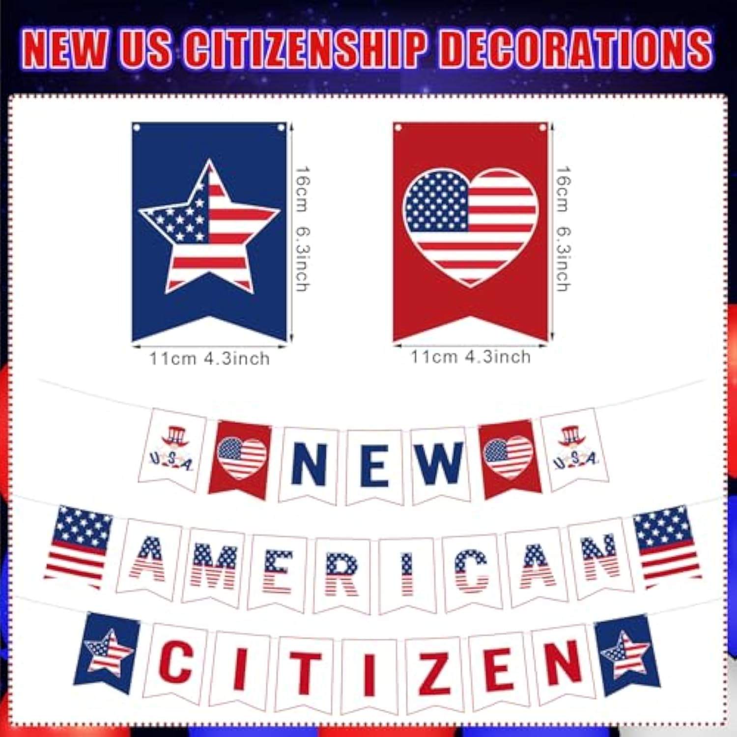 New Us Citizenship Decorations New Citizenship Congratulations Flags Banner Congratulations On Becoming A Us Citizen Banner For Oath Ceremonies Patriotic Party