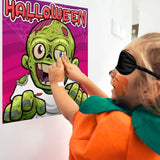 Halloween Games For Kids - Pin The Eyeball On The Zombie Game | Halloween Crafts Toys Gifts Birthday Party Supplies For Kids | Halloween Treats Activities Party Favors Decorations For Family