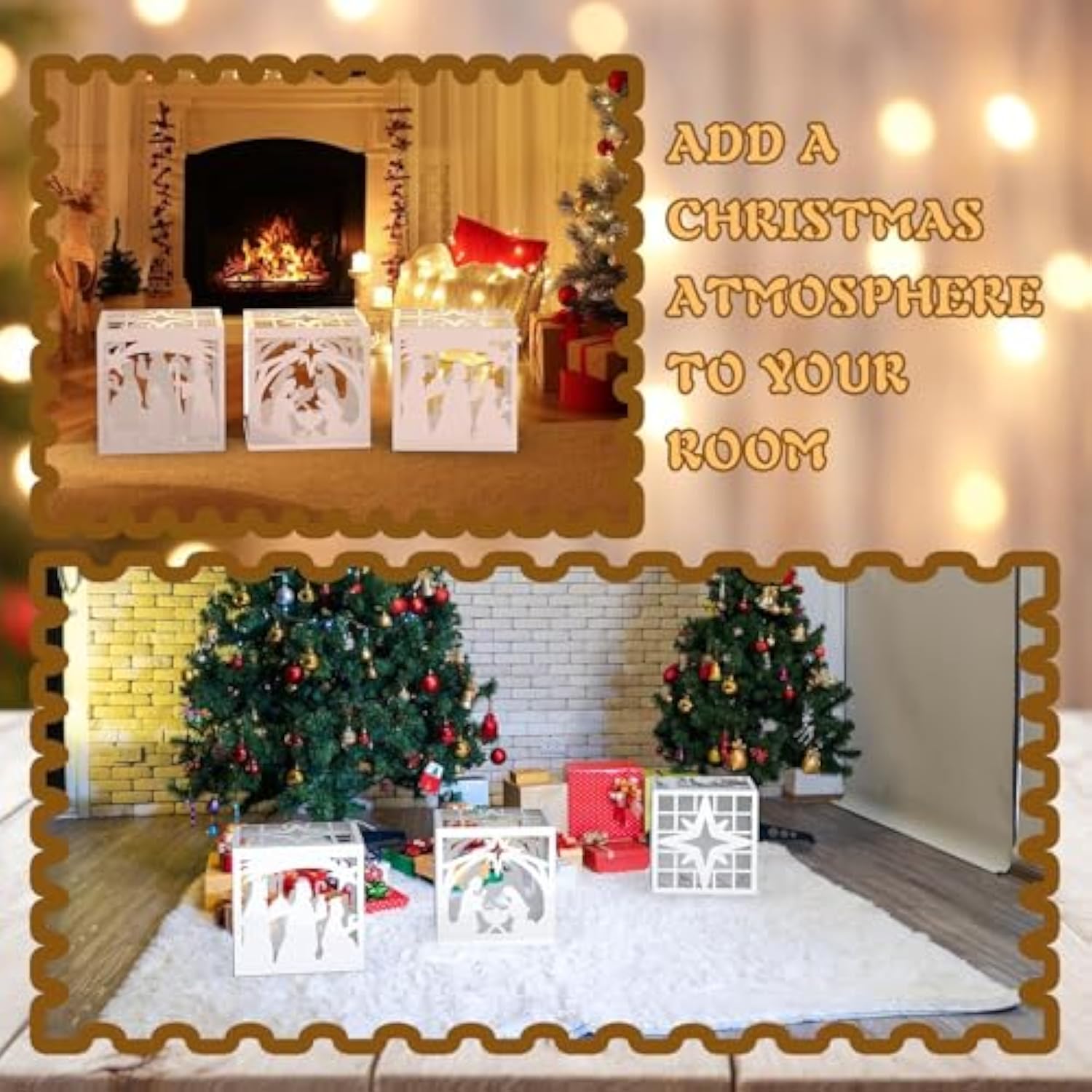 3 Pcs Christmas Jesus Balloon Boxes Christmas Jesus Balloon Box With Led Lights Transparent Hollow Christmas Balloon Boxes Decoration For Winter Holiday Party Supplies