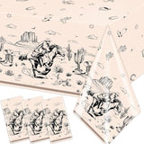 Western Party Decorations Cowboy Tablecloths Disposable Wild West Cowboy Birthday Table Cover For Kids Rodeo Bachelorette Baby Shower Party Supplies