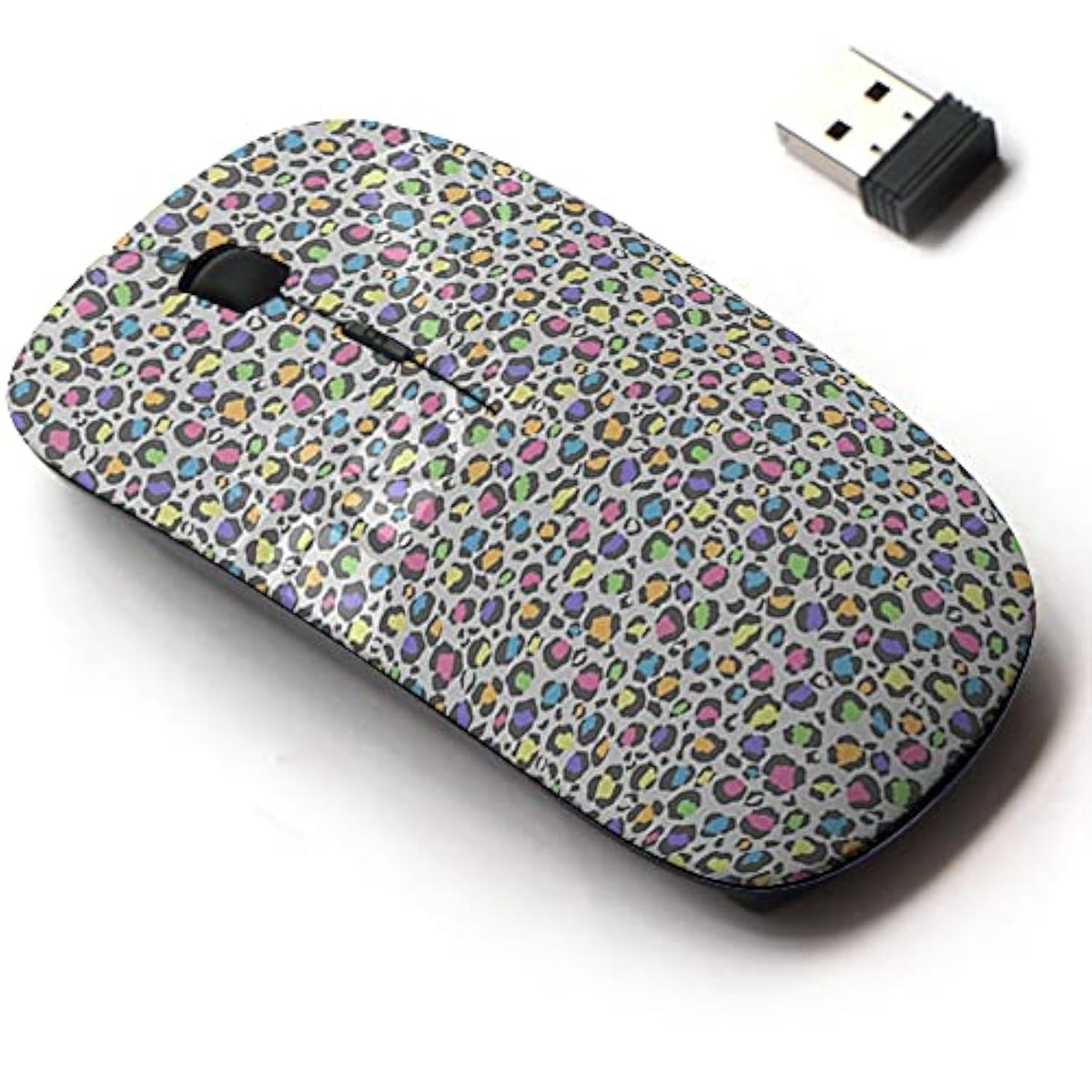 2.4G Wireless Mouse With Cute Pattern Design For All Laptops And Desktops With Nano Receiver - Leopard Print Design