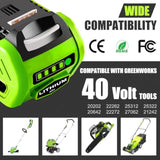 ?2Pack 40V 6.0Ah Replacemet Battery For Greenworks 40V Battery Lithium Battery 29472 29462 29252 20202 22262 Compatible With Greenworks Battery G-Max 40 Volt Cordless Chainsaw Tools (Green)