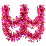 33Ft Valentines Tinsel Garland, Red Pink Metallic Twist Foil Tinsel Garland With Heart Ornament Hanging Heart Garland For Valentines Wedding Birthday Party Indoor Outdoor Decoration