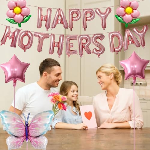 Happy Mother's Day Balloons Mothers Day Banner Set for Party Decoration Supplies