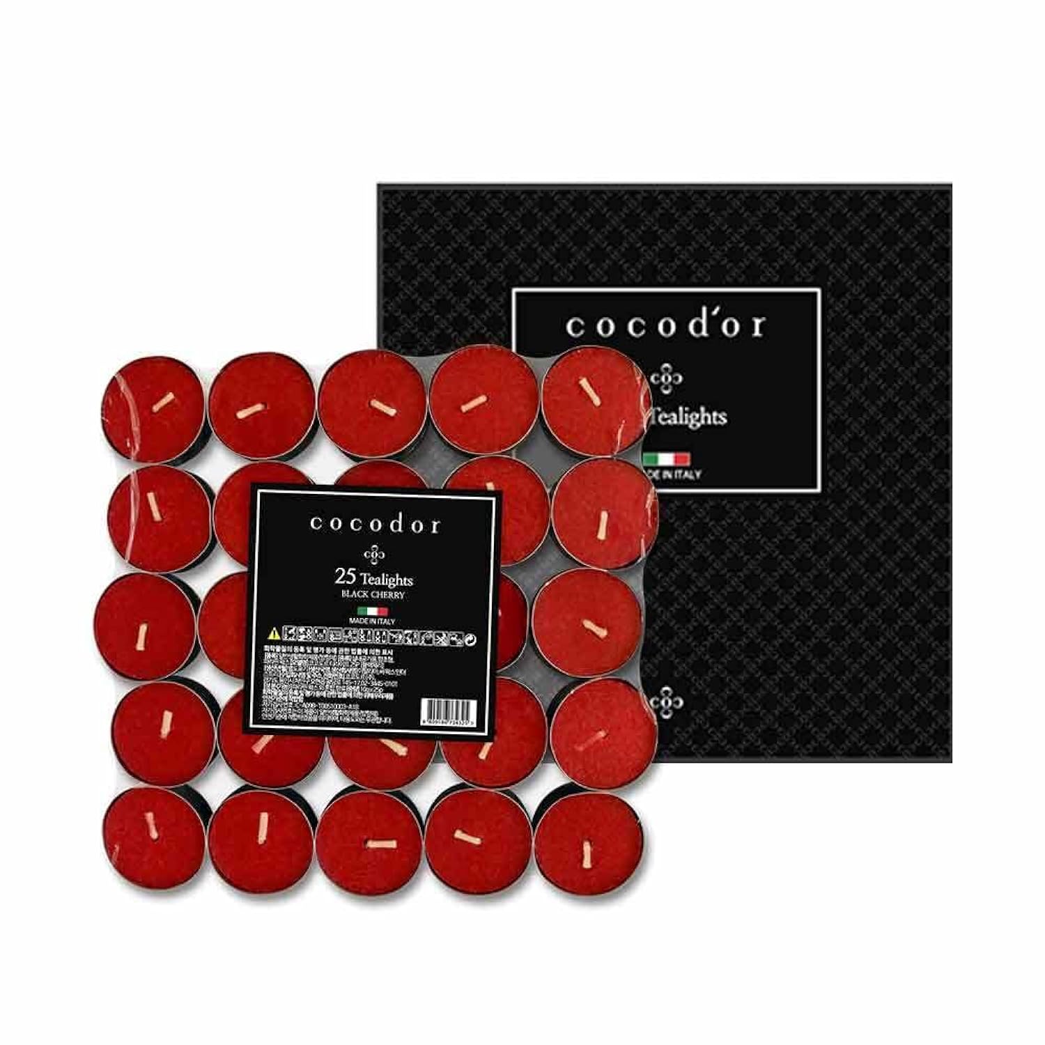 Cocodor Scented Tealight Candles/Black Cherry / 100 Pack / 4-5 Hour Extended Burn Time/Made In Italy, Cotton Wick, Scented Home Deco, Fragrance, Mother'S Day