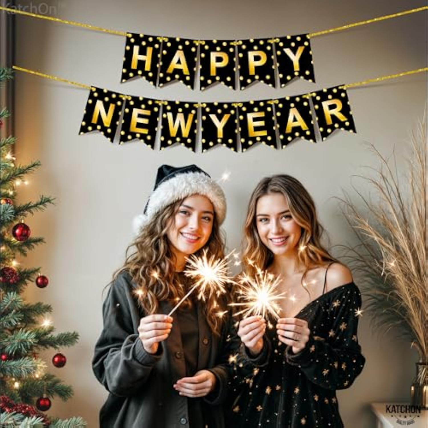 Happy New Year 2026 Banner 10ft Backdrop New Years Eve Party Decorations