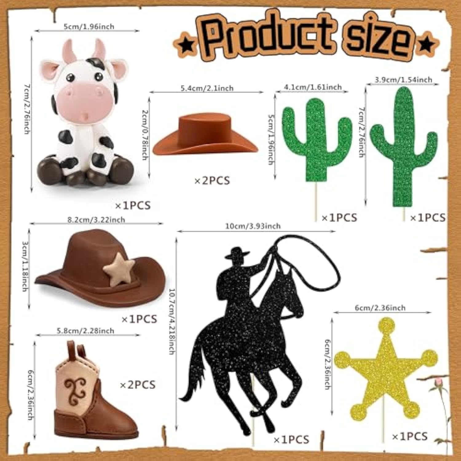 Cowboy Cake Decorations Cow Hat And Boot Cake Toppers For Western Cowboy Cowgirl Theme Party Birthday Baby Shower Party Supplies