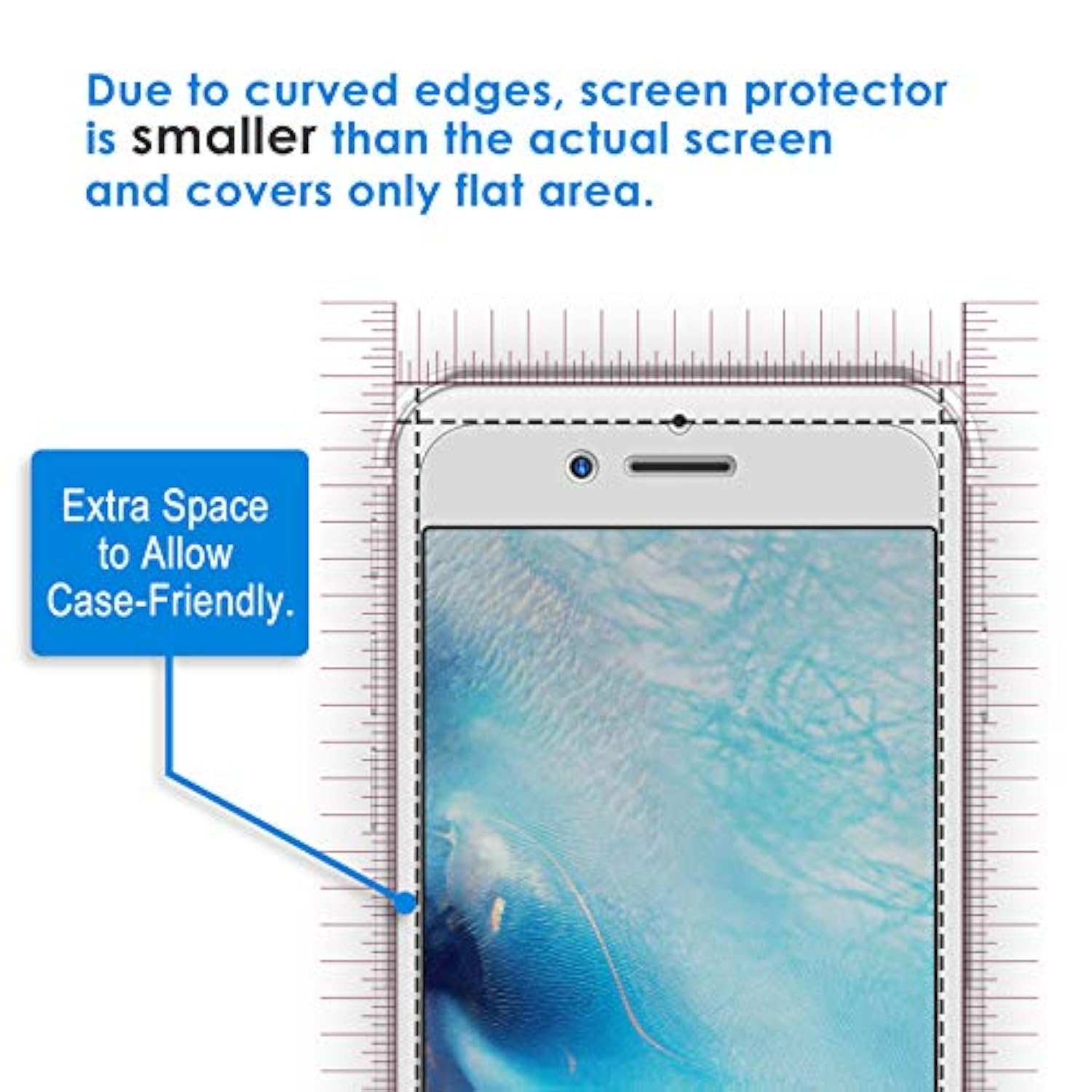 JETech Screen Protector for iPhone 6 Plus and iPhone 6s Plus, 5.5-Inch, Tempered Glass Film, 2-Pack