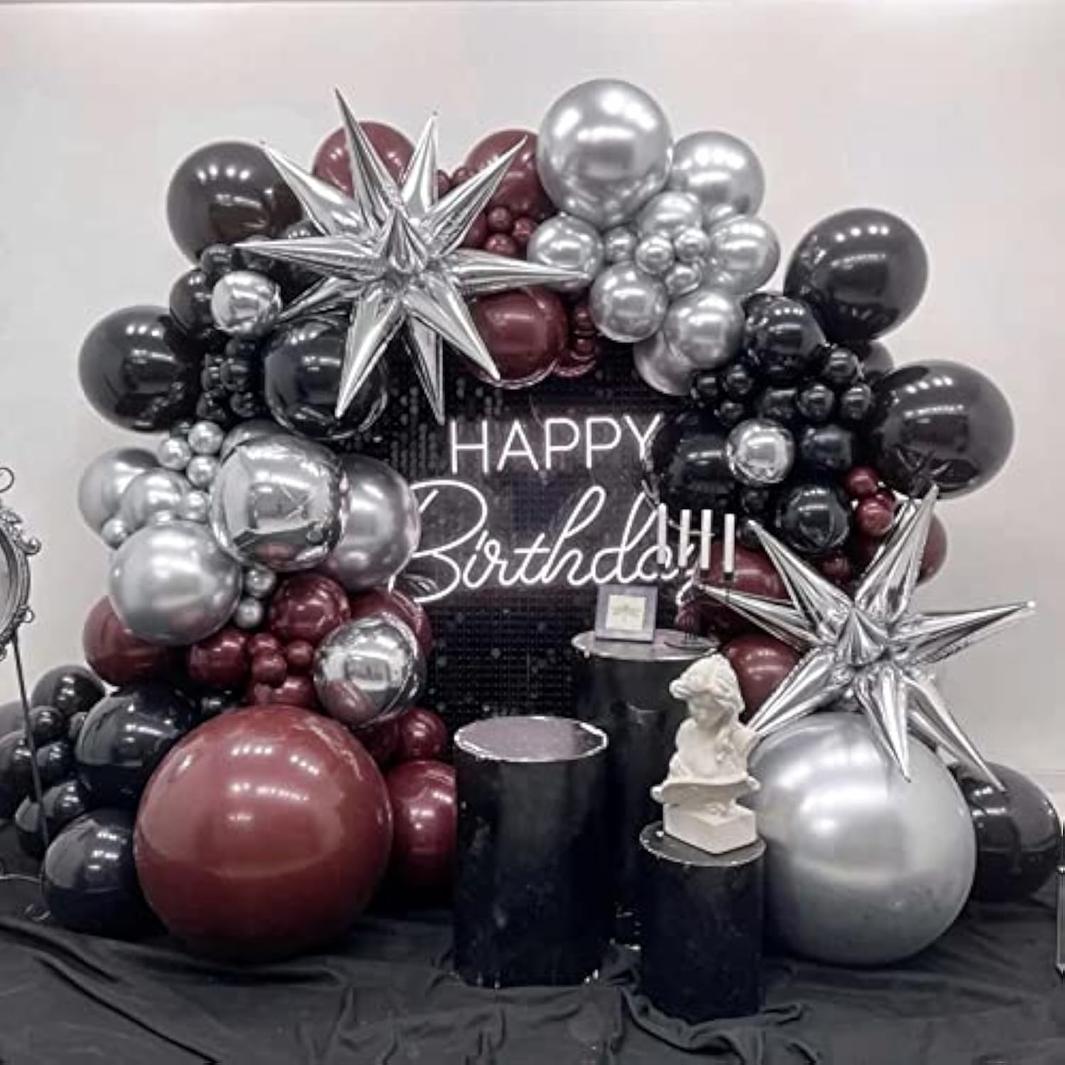 Silver Star Balloons, 40 Pcs Starburst Balloon Thickened, 28 Inch Star Explosion Foil Balloons Metallic For Birthday Graduation Baby Shower Wedding Anniversary Backdrop Decorations Party Supplies