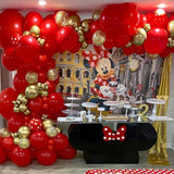 Red Gold Confetti Balloons Garland Arch Kit, 120 Pcs 12In 10In 5In Lat