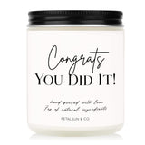Congratulations Gifts For Women Men, Graduation Gifts For Her, Him - College Masters Degree Phd Graduation Gift, Promotion Gift, Handmade Lavender Scented 7Oz Candle
