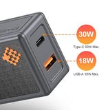 ?????????? 30W Usb C Gan Quick Charger Pd Mini Type C Wall Fast Charging Block Adapter Foldable Plug Compact Mini Gan Charger For Iphone 13Pro/Max12Mini/Ipad Pro/Galaxy/Note 20/Pixel(Upgrade, Grey)
