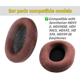 Replacement Ear Pads, Compatible With Sennheiser Hd598,Hd598Se,Hd598Cs,Hd595,Hd599,Hd599 Se Earphones,Earpads Cushions Are Made Of Soft Velvet Material And Memory Foam Sponge(Brown/Velvet)