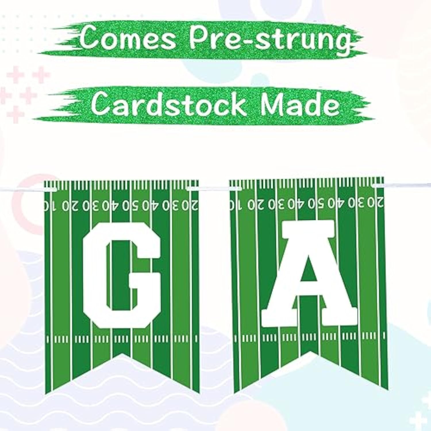 2 Pcs Game Time Football Banner - Garland for Game Day & Sports Party Decor