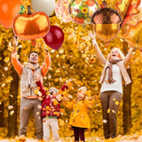 141Pcs Fall Confetti Balloons Pumpkin Maple Leaf Pine Nuts Party Decor