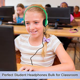 30 Pack Class Set Headphones For Kids School Earphones Over Head Bulk Colored