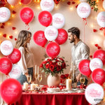 , Red And White Valentines Day Balloons - 12 Inch, Pack Of 20 | Valentines Balloons For Valentines Day Decor | White And Red Balloons, Valentines Day Latex Balloons, Valentines Day Decorations