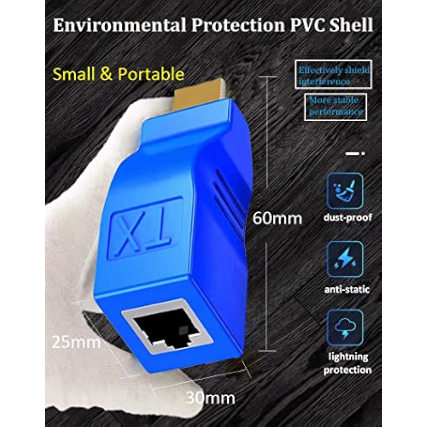 Hdmi Extender Over Cat5E/6 2-Pcs, Ethernet To Hdmi Rj45 Ethernet Network Adapt