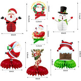 15PCS Christmas Party Honeycomb Centerpieces, Christmas Party Table Decoration With Santa Claus, Christmas Tree, Snowman for Holiday XMAS Supplies Christmas Party Supplies
