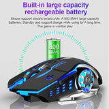 AULA SC100 Silent White Wireless Mouse Rechargeable, RGB LED Backlit, DPI Adjustable, 2.4G Wireless Optical Computer Gaming Mice with USB Receiver, Punk Cool Mouse for Office/Games