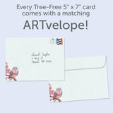 Tree-Free Greetings - Valentine's Day Greeting Card - Artful Designs - 1 Card + Matching Envelope - Made in USA - 100% Recycled Paper - 5 x 7 - Owl Ways and Forever (GO64325)