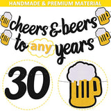 Cheers Birthday Banner Sparkle Black Decor for Milestone Anniversaries & Ages
