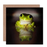 Greetings Card Birthday Gift Animal Green Frog Smiling