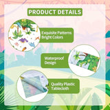 3-Piece 54 X 108 Inch Dinosaur Theme Plastic Tablecloth - Disposable Rectangle Table Cover For Dining, Picnic, Birthday, Baby Shower, Dino Party, Festive Themed Indoor Outdoor Decorations