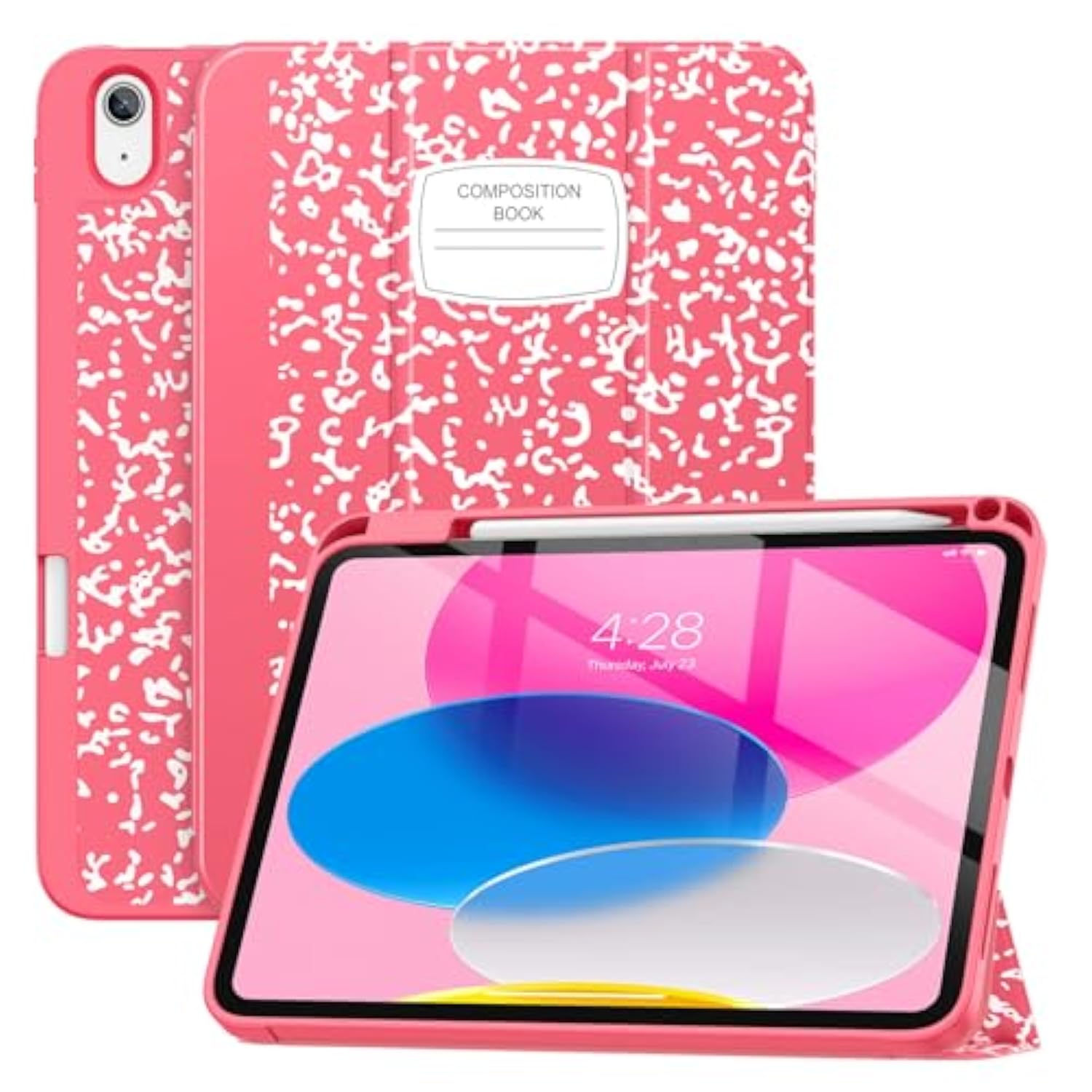 Case For (A16) 11Th Generation 2025 11-Inch, 10Th Generation 10.9 Inch (2022) With Pencil Holder, [Shockproof + Auto Sleep/Wake] Soft Back For 11"/10.9" Cover, Book Watermelon