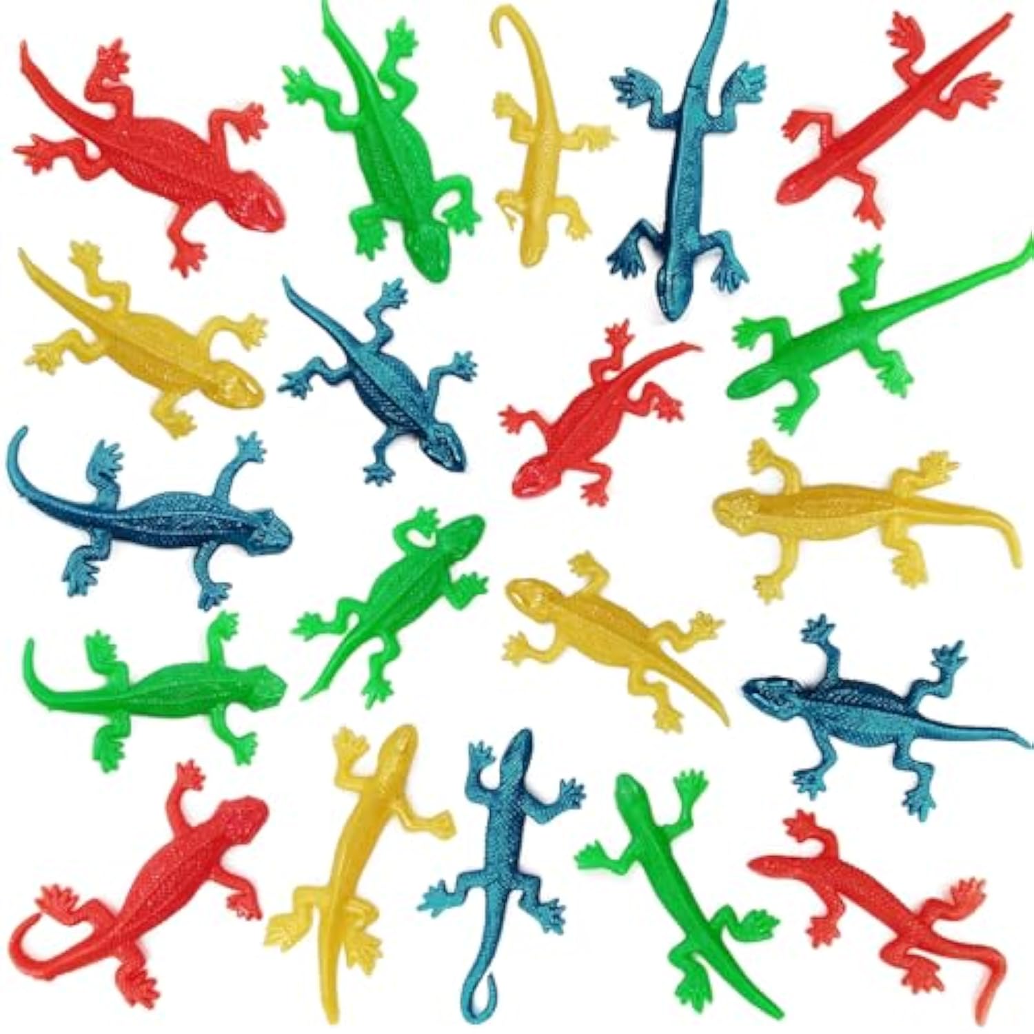 28Pcs Stretchy Lizard Toys Rubber Fake Lizards Set For Halloween Party Favors Decoration Easter Egg Basket Stuffers Classroom Prizes Themed Parties Present Bags For Kids Teens Adults