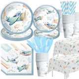 194-Pc Airplane Party Tableware Set - Plates, Cups & More for 24 Guests