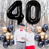 , Giant Black 40 Balloon Numbers - 40 Inch | 40Th Balloons For Men, 40Th Birthday Balloons | Happy 40Th Birthday Decorations For Men, Women | Black Birthday Decorations