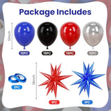 58Pcs Red Blue Black Balloons 12 Inch Metallic Silver Balloon Decorations For Man Boys Kids Hero Birthday Party Decor Backdrop Supplies