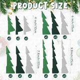 15Pcs Honeycomb Paper Christmas Tree, Dark Green Light Green Gray