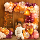 164PCS Fall Balloon Arch Kit with Maple Leaf Pumpkin Balloons for Thanksgiving