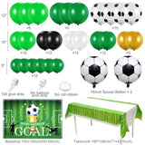 Soccer Birthday Party Decorations Supplies, Soccer Balloons Garland Arch Kit/ Backdrop/ Tablecloth/ 18" Foil Balloons, Adult Teen Girls Boys Kids Outdoor Sports Soccer-Themed Party Decorations