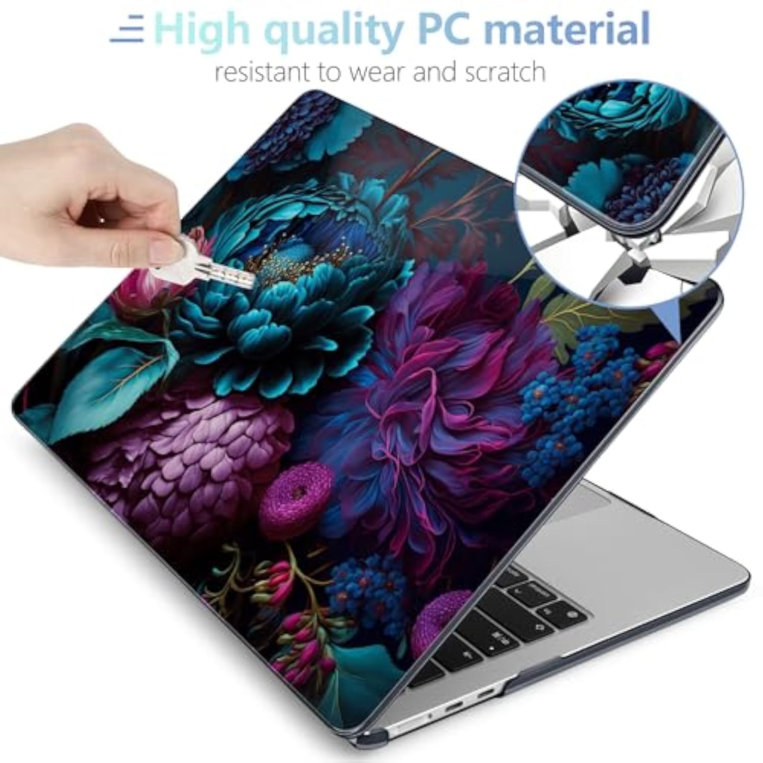 Case For M4/M3/M2 Macbook Air 13.6 Inch Case 2025 2024 2022, Fit Model A3240/A3113/A2681, Laptop Hard Shell With Keyboard Cover Compatible With Macbook Air 13 Inch, Beautiful Fantasy Flower