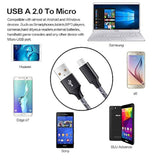 Short Micro Usb Cable 2-Pack, 1.6+3Ft Phone Charger Power Cords Android Fast C