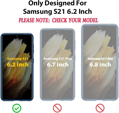 For Galaxy S21 Case, S21 Case With Self Healing Flexible Tpu Screen Protector [2 Pack], 3 In 1 Heavy Duty Protection Case For Galaxy S21 5G (Black/Grey)