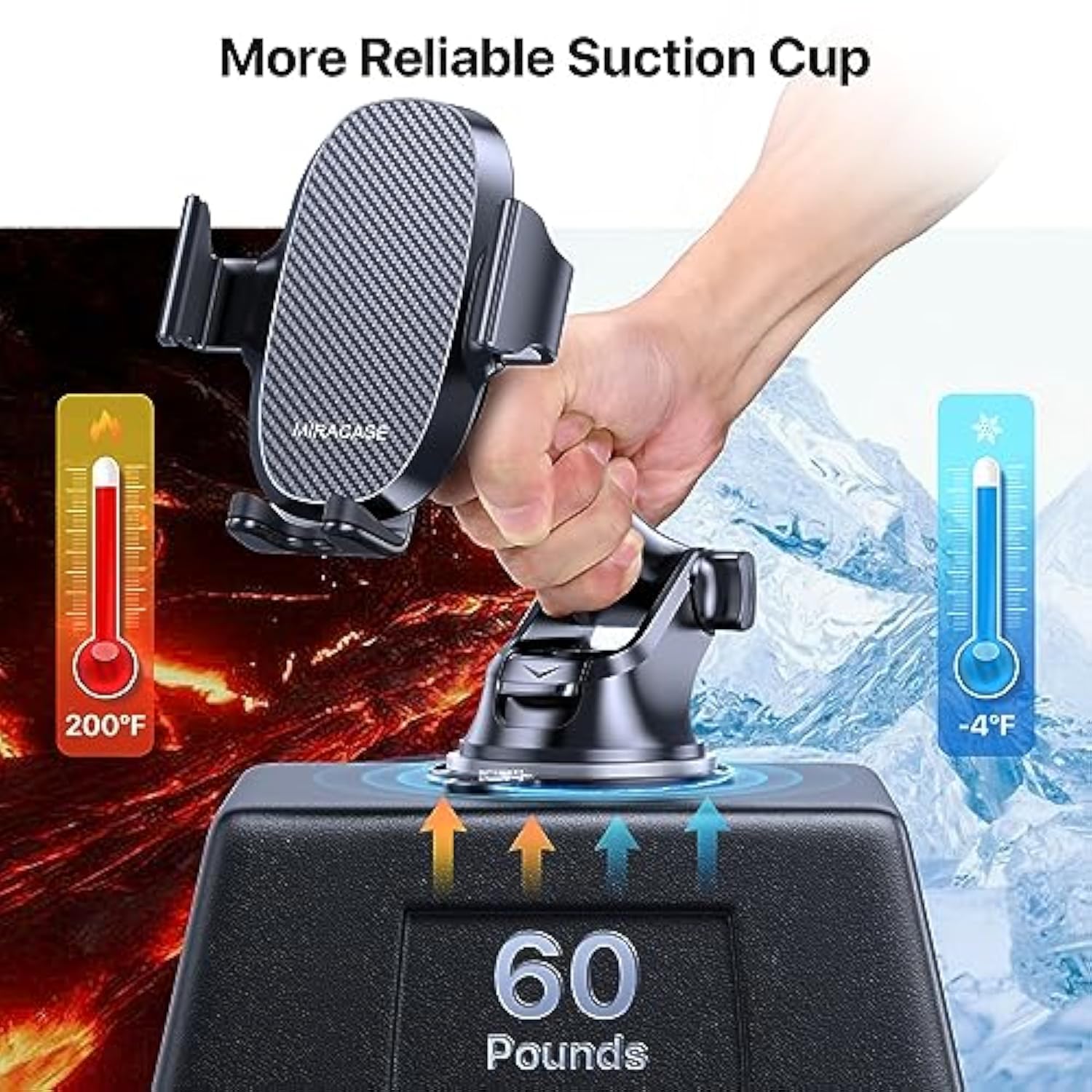 3-in-1 Universal Car Phone Holder - Dashboard, Vent, Windshield for iPhone & Galaxy