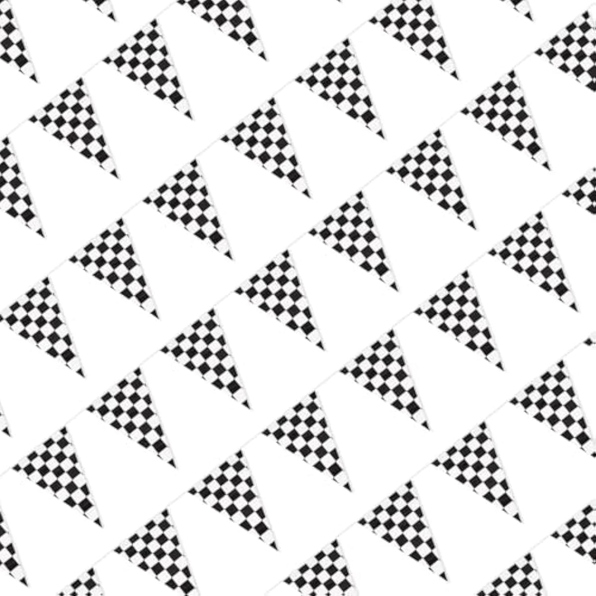 Black White Checkered Flag Banner 100Ft Racing Sports Birthday Picnic Party Decor