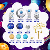 Space Cake Toppers Outer Space Cake Decorations With Balls Stars Astronauts Figurines Planets For Kids Outer Space Theme Birthday Party