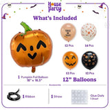 Halloween Foil Balloon Set Trick Treat Pumpkin Balloons for Kids Birthday Party Decorations